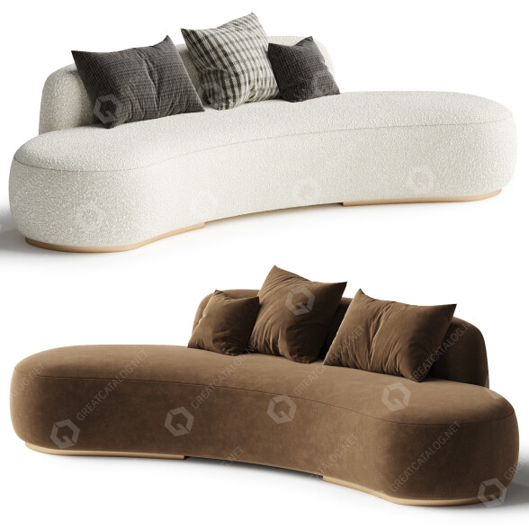 Canapé Ghita White Boucle Set modèle 3D