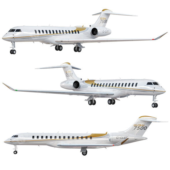 Літак Bombardier Global 7500 3D модель
