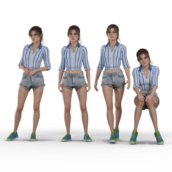 Жінки Casual 4 Poses 01