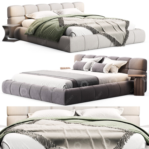 Bed and Bedside Tables Manzzeli Dannisha 3D model