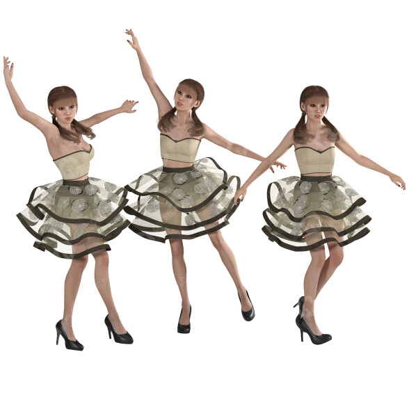Women Asian Dancer 01 3D model