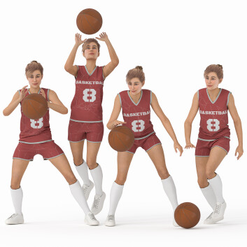 Жінки Basketball 04 Poses 3D модель
