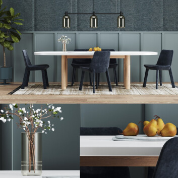 Вітальня Modern Furniture Dining Set 001 3D модель