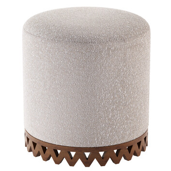 Pouf Crestview Collection Lombox Cream Round