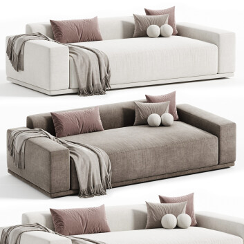 Sofa  Faible Grey Performance Velvet 3D model