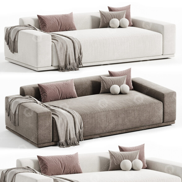 Диван Faible Grey Performance Velvet 3D модель