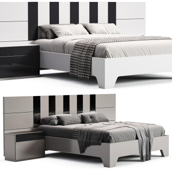 Cama y mesitas de noche  Elina 109 by Manzzeli Modelo 3D