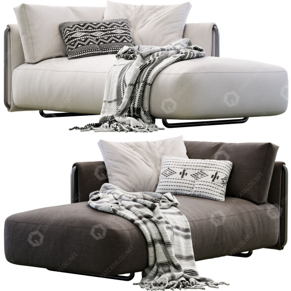 Chaise Longue Flexform Edmond modèle 3D