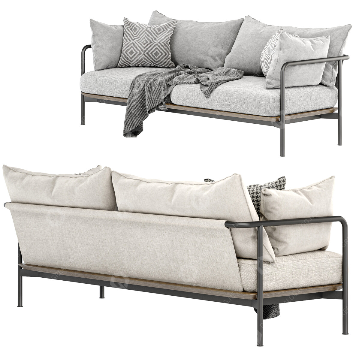 Sofa Stellar Works Crawford 2 Seat 3D model - GreatCatalog 44803