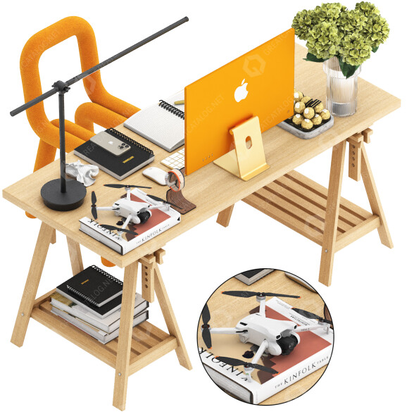 Espace de travail Modern modèle 3D