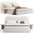 Ліжко та тумбочки CB2 Diana White Boucle Queen - Zikkoo