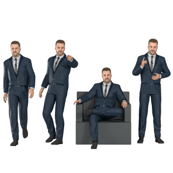 Чоловіки Businessman Poses 04 3D модель