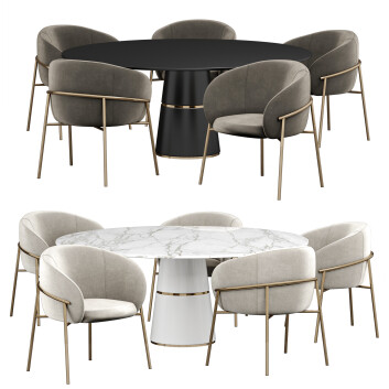 Stół i krzesła  Rimo Dinning Set Model 3D