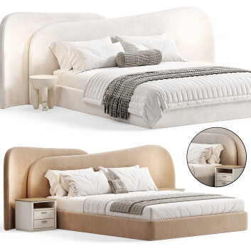 Bed and Bedside Tables  Elmalek Gaspra Modern 3D model