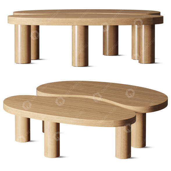 Mesas de centro La Redoute Organic Oak Modelo 3D