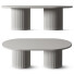 Coffee Table Travertine and Wood Equinoxe - ByKakharov