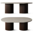 Coffee Table Travertine and Wood Equinoxe - ByKakharov