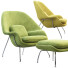 Armchair and Ottoman Knoll Womb - 3dmitruk