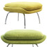 Armchair and Ottoman Knoll Womb - 3dmitruk