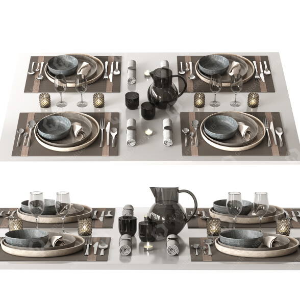 Mesa Servida Tabelware 04 Modelo 3D