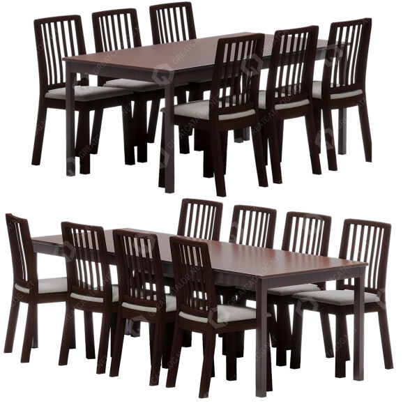 Столы и стулья IKEA Ekedalen Set 3D модель