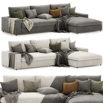 Sofa  L Shaped Right Hand Model 3D