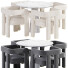 Table and Chairs CB2 Stature Boucle - VerticallCG
