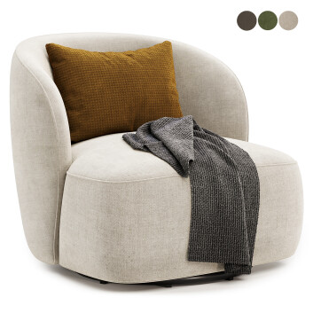 Fotel  Blanc Lisette Swivel Model 3D