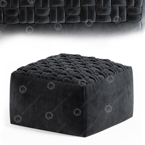 Hocker Smart Living Velvet 3D-Modell