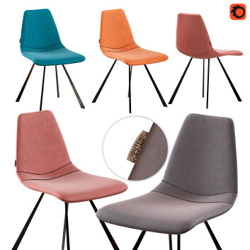 Silla  Dutchbone Franky Velvet Modelo 3D
