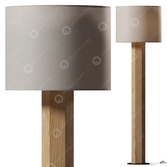 Floor Lamp West Elm Culver Wood 3D model
