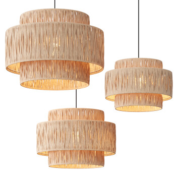 Підвісні світильники  Woven Natural Raffia 3D модель