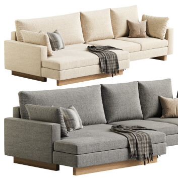 Диван West Elm Harmony 2-Piece Double Wide Chaise Sectional 3D модель