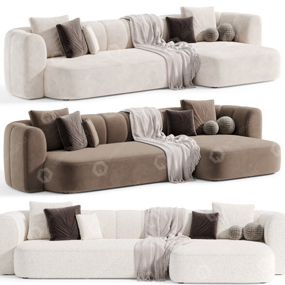 Sofa Giulio Marelli Milo 02 3D-Modell