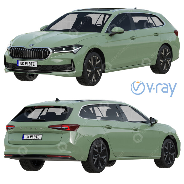 Auto Skoda Superb Combi 2024 3D-Modell