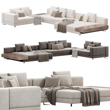 Диван  Minotti White 3D модель