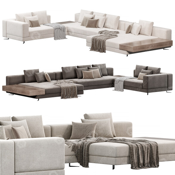 Canapé Minotti White modèle 3D
