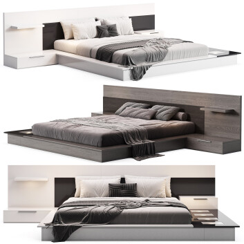 Camas  Lacquered Elegan Modern Platform Modelo 3D