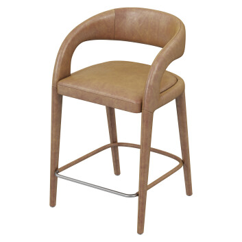 Барний стілець Restoration Hardware Nicola Open Barrel Leather