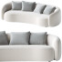 Sofa Modern Upholstered 5-Seater Curved Boucle - Chamfer