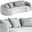Sofa Modern Upholstered 5-Seater Curved Boucle - Chamfer