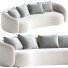 Sofa Modern Upholstered 5-Seater Curved Boucle - Chamfer