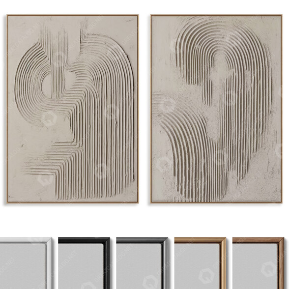 Pictures Plaster Photo Frame Set 014 3D model
