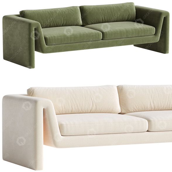 Sofa Westwing Velvet Mika 3D model