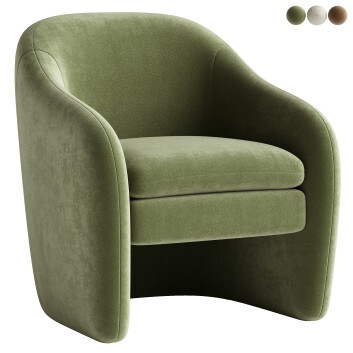Sessel  Zella Faux Shearling Fabric Accent 3D-Modell