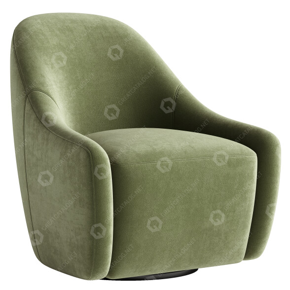 Sillón High Fashion Home Levi Swivel Knoll Sand Modelo 3D