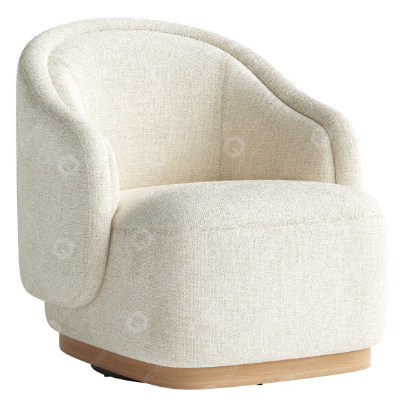 Sillón High Fashion Home Martine Swivel Omari Natural Modelo 3D