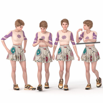 Жінки Casual With Skirt 3D модель