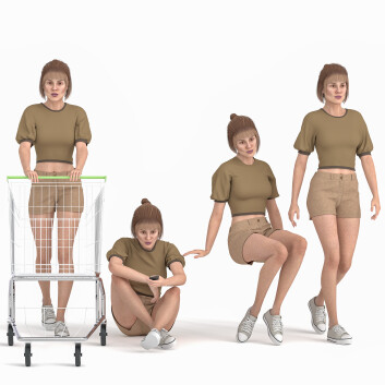 Жінки Casual at Shopping 04 Poses 3D модель