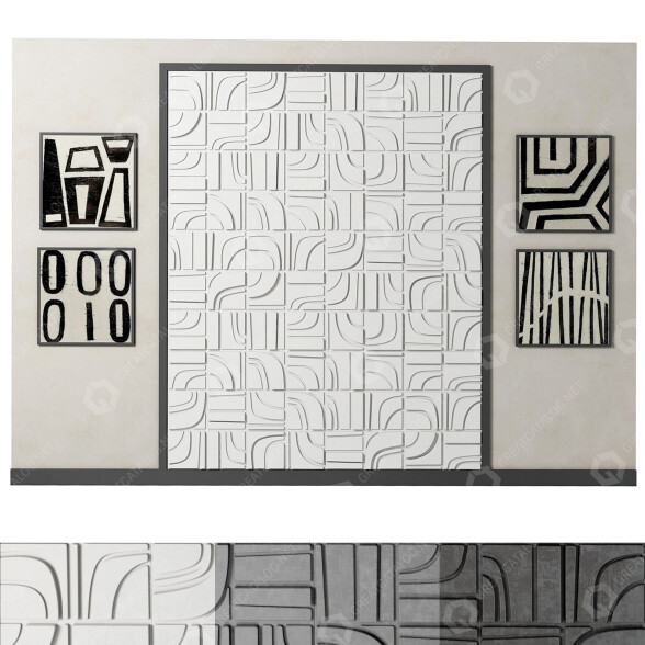 Wandtafel Decorative 3D Model 3D-Modell